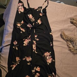 Nine Britton Black Floral Midi Dress XXL